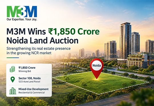 M3M Wins ₹1,850 Crore Noida Land Auction